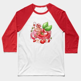 Mermaid Teacup - Strawberry Sweetheart Baseball T-Shirt